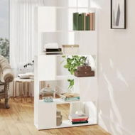 Detailed information about the product Book Cabinet Room Divider High Gloss White 80x24x155 cm Engineered Wood