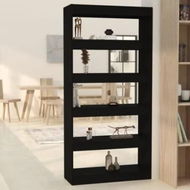 Detailed information about the product Book Cabinet/Room Divider Black 80x30x166 cm Engineered Wood