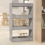 Detailed information about the product Book Cabinet/Room Divider Concrete Grey 60x30x103 Cm Engineered Wood.