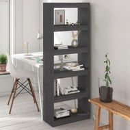 Detailed information about the product Book Cabinet/Room Divider Gray 60x30x167.5 Cm Solid Wood Pine