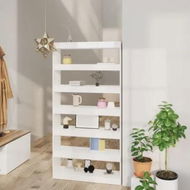 Detailed information about the product Book Cabinet/Room Divider High Gloss White 100x30x198 cm Engineered wood