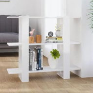 Detailed information about the product Book Cabinet/Room Divider High Gloss White 100x30x87 cm