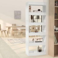 Detailed information about the product Book Cabinet/Room Divider High Gloss White 60x30x166 Cm Engineered Wood.