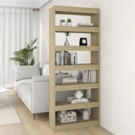 Detailed information about the product Book Cabinet/Room Divider Sonoma Oak 80x30x198 cm Engineered Wood