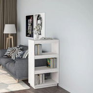 Detailed information about the product Book Cabinet/Room Divider White 60x35x103 Cm Solid Wood Pine.