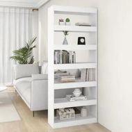 Detailed information about the product Book Cabinet/Room Divider White 80x30x198 cm Engineered Wood