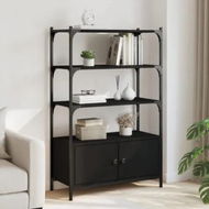 Detailed information about the product Bookcase 3-Tier Black 70x30x109.5 cm Engineered Wood