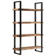 Detailed information about the product Bookcase 4-Tier 110x40x180 cm Solid Wood Reclaimed and Iron