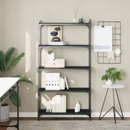 Detailed information about the product Bookcase 5-Tier Black 80x30x154 cm Engineered Wood