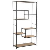 Detailed information about the product Bookcase: Solid Firwood And Steel 90.5x35x180 Cm.