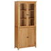 Bookcase with 4 Doors 80x35x180 cm Solid Oak Wood and Glass. Available at Crazy Sales for $669.95