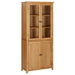 Bookcase with 4 Doors 90x35x200 cm Solid Oak Wood and Glass. Available at Crazy Sales for $709.95