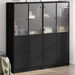 Bookcase with Doors Black 136x37x142 cm Engineered Wood. Available at Crazy Sales for $399.95