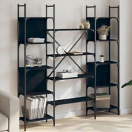 Detailed information about the product Bookshelf Black 155.5x24x166.5 cm Engineered Wood