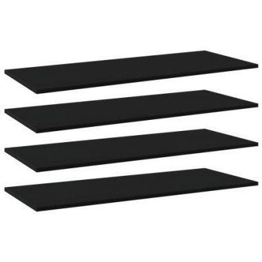 Bookshelf Boards 4 Pcs Black 100x40x1.5 Cm Engineered Wood.