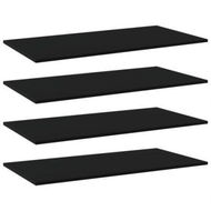 Detailed information about the product Bookshelf Boards 4 Pcs Black 80x30x1.5 Cm Engineered Wood.