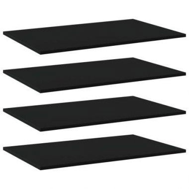 Bookshelf Boards 4 Pcs Black 80x50x1.5 Cm Engineered Wood.