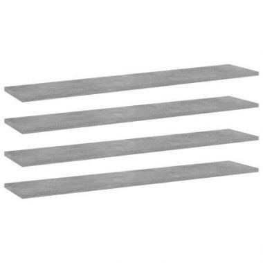 Bookshelf Boards 4 Pcs Concrete Grey 100x20x1.5 Cm Engineered Wood.