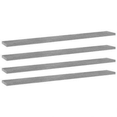 Bookshelf Boards 4 pcs Concrete Grey 80x10x1.5 cm Engineered Wood