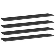 Detailed information about the product Bookshelf Boards 4 Pcs High Gloss Black 100x20x1.5 Cm Engineered Wood.