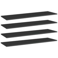 Detailed information about the product Bookshelf Boards 4 Pcs High Gloss Black 100x30x1.5 Cm Engineered Wood.