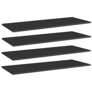 Detailed information about the product Bookshelf Boards 4 Pcs High Gloss Black 100x40x1.5 Cm Engineered Wood.