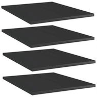 Detailed information about the product Bookshelf Boards 4 Pcs High Gloss Black 40x50x1.5 Cm Engineered Wood.