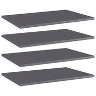 Detailed information about the product Bookshelf Boards 4 Pcs High Gloss Grey 60x40x1.5 Cm Engineered Wood.