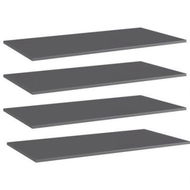 Detailed information about the product Bookshelf Boards 4 Pcs High Gloss Grey 80x30x1.5 Cm Engineered Wood.