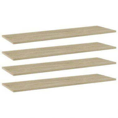 Bookshelf Boards 4 Pcs Sonoma Oak 100x30x1.5 Cm Engineered Wood.