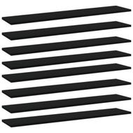 Detailed information about the product Bookshelf Boards 8 Pcs Black 100x20x1.5 Cm Engineered Wood.