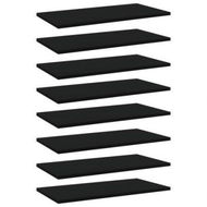 Detailed information about the product Bookshelf Boards 8 Pcs Black 60x30x1.5 Cm Engineered Wood.