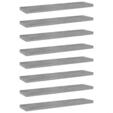 Bookshelf Boards 8 pcs Concrete Grey 40x10x1.5 cm Engineered Wood