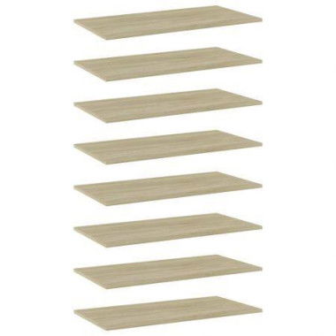 Bookshelf Boards 8 Pcs Sonoma Oak 80x40x1.5 Cm Engineered Wood.