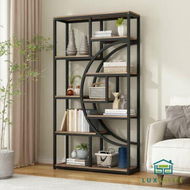 Detailed information about the product Bookshelf Display Tier Shelf CD DVD Photo Storage Media Rack Plant Ornament Holder Metal Shelving Black Room