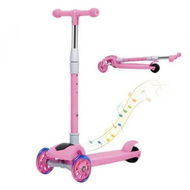 Detailed information about the product Bopeep Foldable Kids Scooter LED Music Pink