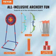 Detailed information about the product Bow and Arrow Set for Kids 2 Pack LED Light Up Archery Set with 20 Suction Cup Arrows Standing Target 2 Quivers 3 Target Cans Outdoor Toy Birthday Gift