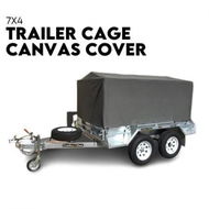 Detailed information about the product Box Cage Trailer Cover Canvas Tarp for 7x4 ft 600mm High Cage