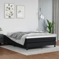 Detailed information about the product Box Spring Bed Frame Black 137x190 cm Faux Leather