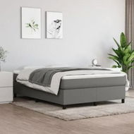 Detailed information about the product Box Spring Bed Frame Dark Grey 137x187 cm Double Size Fabric