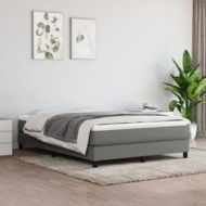 Detailed information about the product Box Spring Bed Frame Dark Grey 137x190 cm Fabric