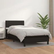 Detailed information about the product Box Spring Bed with Mattress Black 100x200 cm Faux Leather