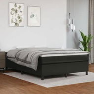 Detailed information about the product Box Spring Bed with Mattress Black 137x187 cm Double Size Faux Leather