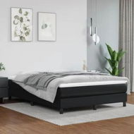 Detailed information about the product Box Spring Bed with Mattress Black 153x203 cm Queen Size Faux Leather