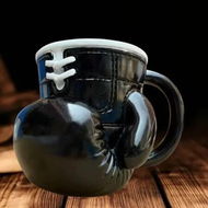 Detailed information about the product Boxing Glove Mug, Unique Novelty Coffee Cup, Handmade Boxing Coffee Mugs, 3D Gloves Shaped Fun Novelty Tea Cups Black