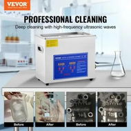 Detailed information about the product Brand New 6 Liter Stainless Steel Digital Ultrasonic Cleaner w/ Bracket & Drainage System