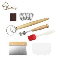 Detailed information about the product Bread Making Tools and Supplies Set,Danish Dough Whisk, Bread Lame, Bench Scraper - Dough Hook with Bread Scraper, Lame Bread Tool, Blades