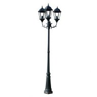 Detailed information about the product Brighton Garden Light Post 3-arms 230 cm Dark Green/Black