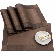 Detailed information about the product Brown 4 pack 30*45cm Placemats Easy to Clean Plastic Placemat Washable for Kitchen Table Heat - resist and Woven Vinyl Table Mats
