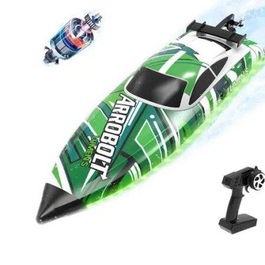 Brushless RC Boats for Men Women, 35+MPH Fast Remote Control Boat for Lakes, Full Proportional Boat High Speed RC Boat for Men Women, Green